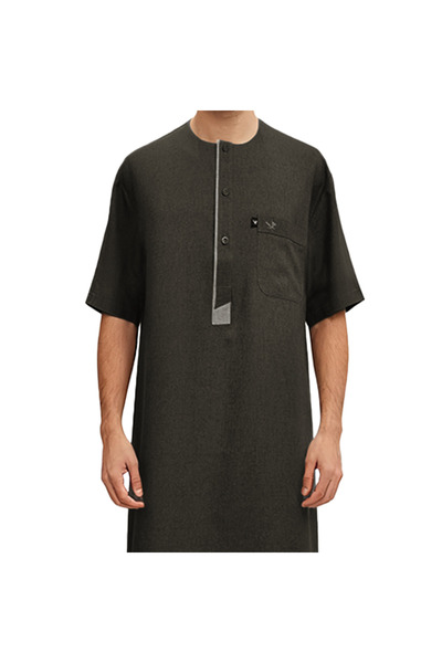 Rocket High-quality Linen jalabiya, half-sleeve, men's, chest width 28