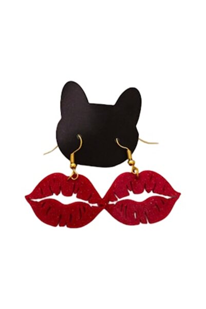 OEM Cercei roșii strălucitori în formă de buză