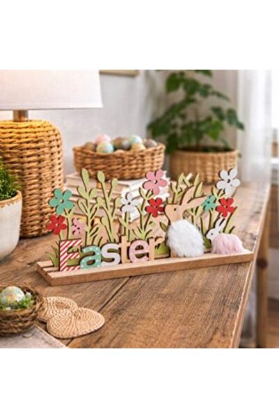 SHOPIENS Decorațiune de masă de Paște cu iepuraș și flori