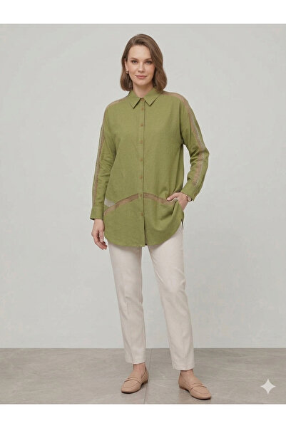 Kayra Omuz ve Bel Dantel Detaylı Tunik 21129