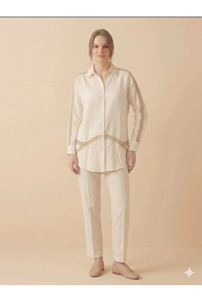 Kayra Omuz ve Bel Dantel Detaylı Tunik 21129