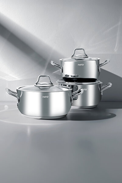 Nehir Set de vase de gătit din oțel inoxidabil Alven, piele piese