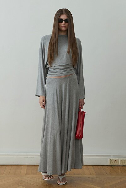 Suud Collection Gray Sophia Bat Sleeve Blouse