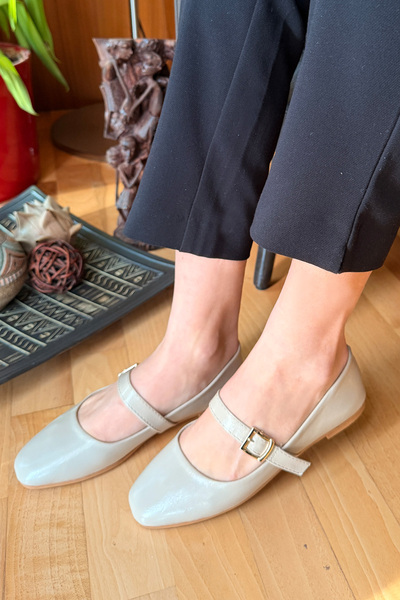 RENKLİBUTİK Γυναικεία παπούτσια γραφείου Δερμάτινο Μπαλαρίνα με άνετη σόλα κα...