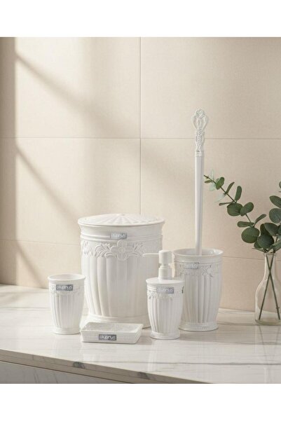 Okyanus Home طقم حمام ساراي وايت مكون من 5 قطع