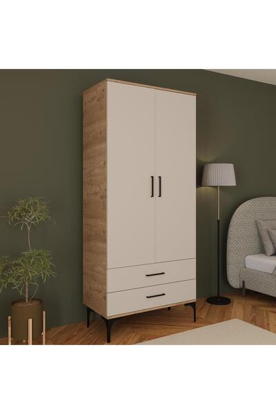 Bimossa K8020 LOFT Sepet Gövde Kumtaşı Kapak 2 Kapaklı 2 Çekmeceli Askılı Kap...