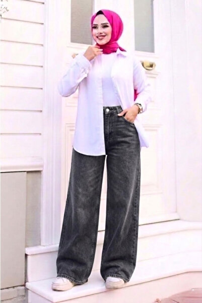 Tesettür Diyarı Women's Retro Baggy Jeans - Anthracite