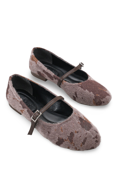 Riccon Femei balerini 001201 Pene de leopard maro