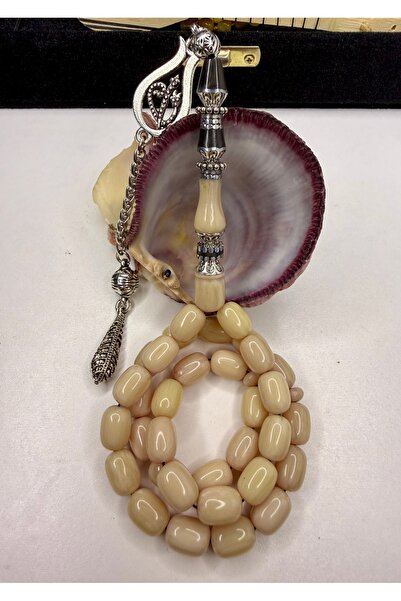 İskenderun Tesbihcilik Handmade Nakkaş İmame White Dough Vertical Vessel Stic...