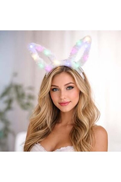SHOPIENS Bandă deghizată cu urechi de iepure și LED-uri colorate