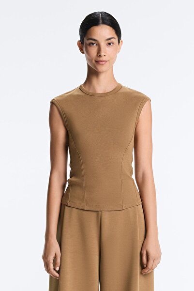 Oysho Pamuklu ve modal kısa kollu fitilli T-shirt