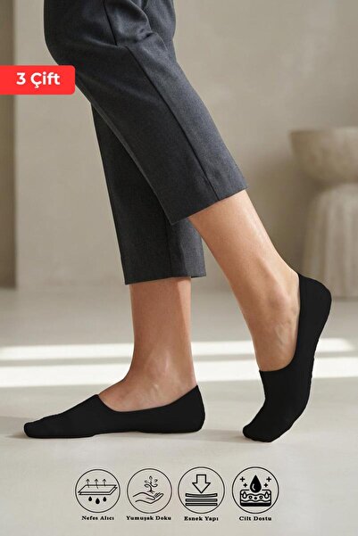 Rays 1109 3-Pack Ballet Flats Socks Black