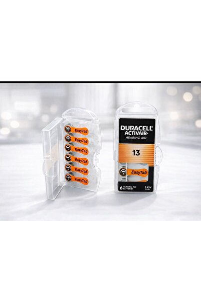 Duracell ActivAir 13 Cihazı Pili EasyTab Zinc Air – 6’lı Paket
