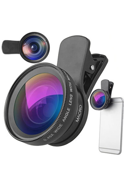 zola Obiectiv zoom pentru telefoane și tablete, 0,45x și 12,5x, clip macro, 7...