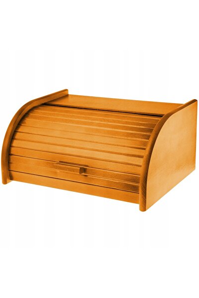 KADAX Wooden Bread Box Container for Bread Rolls Large Solid Honey