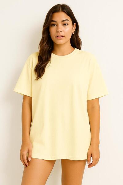 E-ROMA Plain Oversize Unisex T-Shirt Ycb6
