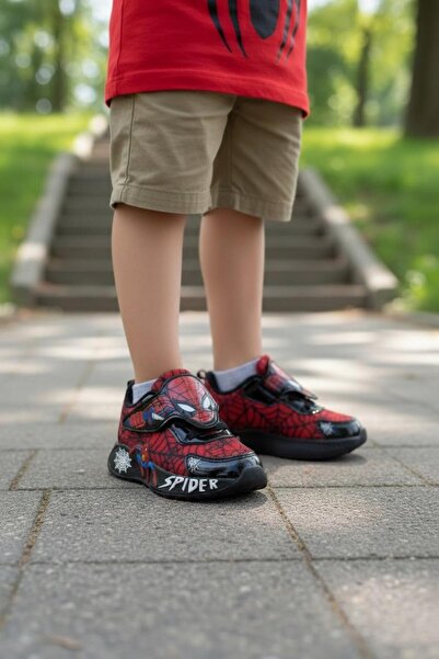 SPIDERMAN 838 طبي صبي أحمر اللون مع ضوء أحمر حذاء رياضي