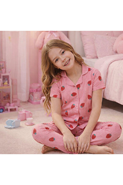 zahider Κοριτσίστικο σετ πιτζάμες Βαμβάκι τεμαχίων φράουλα Με σχέδιο καλοκαιρ...