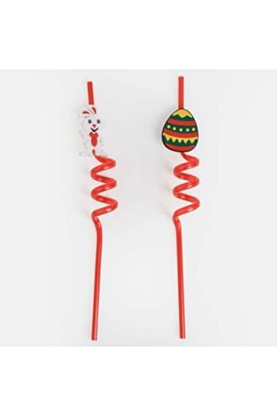 SHOPIENS Reusable Plastic Straws for Easter Bunny Eggs Ø6 x 270 mm - 2 pcs
