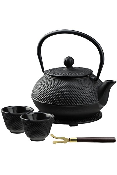 KADAX Infuzor pentru ceai din plante, ceainic din fontă, 850 ml, ulcior + 2 c...