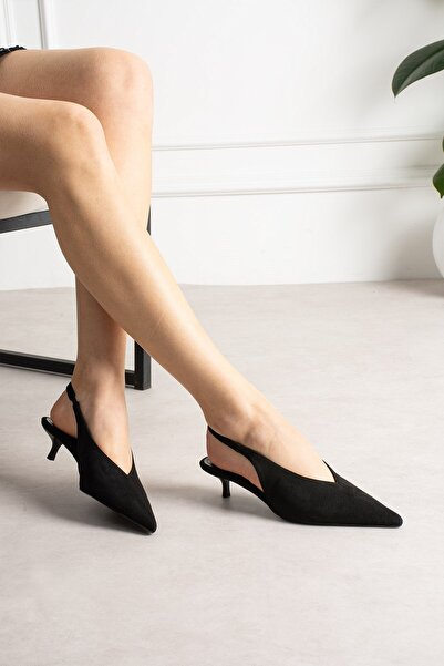 ShoeTek حذاء نسائي من Worst مقاس حذاء بكعب مع حزام خلفي مطاطي باللون الأسود ج...