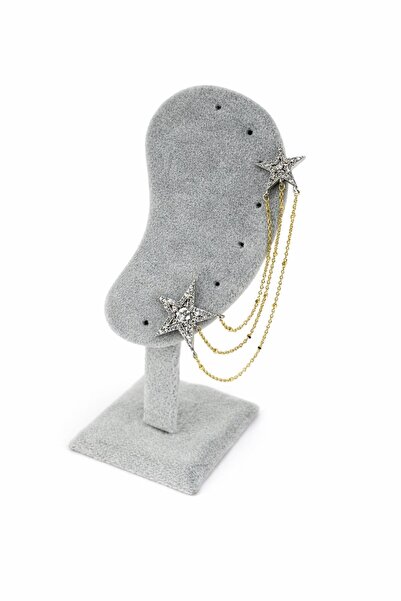 Sacha Accessories Yıldız Figürlü Taşlı Ear Cuff Küpe