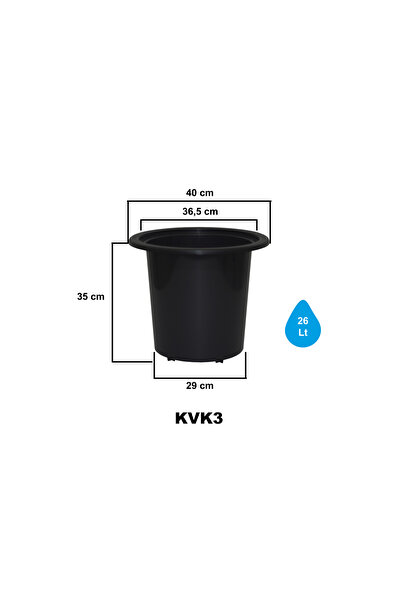 KıtayGroup Salon Dekoratif Sakslar için İç hazne 26 litre Siyah Renk Yapay ve...