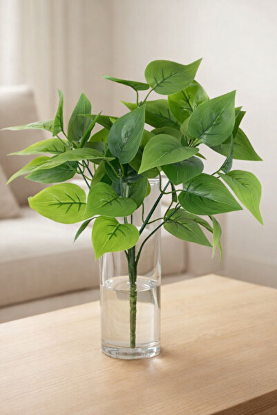 MD Aspiz Flowers 2 Bundles Artificial Lux Green Leaf Bunch Decorative Plant 3...