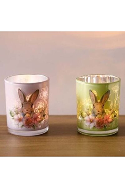 SHOPIENS Suport lumânare cu model iepuraș Ø7 x 8,5 cm