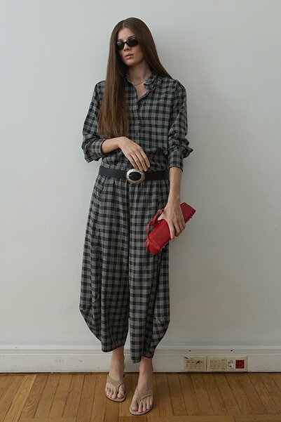 Suud Collection Шальвар-штани з фуме-слоном і картатим візерунком