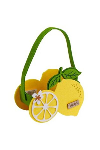 SHOPIENS Geantă decorativ de Paște din fetru cu mâner Lămâi „Primăvara” 14 x ...