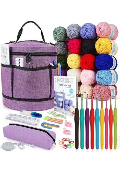 Arabest Complete Beginner Crochet Kit, Yarn Supplies with Hooks and Storage B...