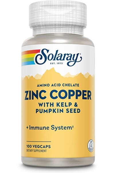 Solaray الزنك والنحاس من 100 كبسولة نباتية