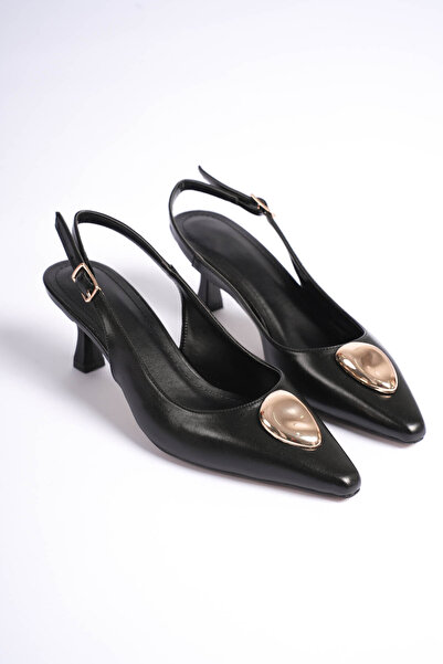 LEVONYA Lisbon Women's Black Gold Stone pantofi cu toc