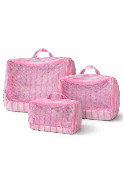 4nio 3-Piece Suitcase Organizer Set-Organizer-With Mesh Cover-With Zipper