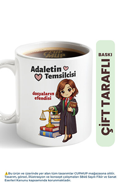 Cup Mup Avukata Hediye Kupa Bardak | Adalet Temsilcisi Dosyaların Efendisi