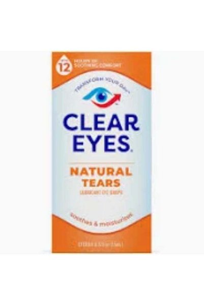 Clear Eyes Natural Tears Lubricant Eye Drops 15ml