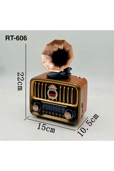 BLOMSTER Everton Rt-606 Gramofon Görünümlü Orta Boy Radyo – Bluetooth, Şarjlı...
