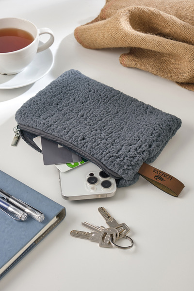 Loselya Soft Fabric Leather Label Luxury Wallet Phone Credit Card Keychain Coin