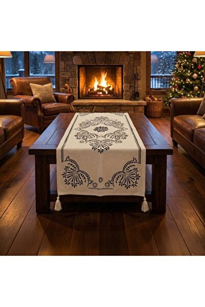 Hakiki Store حجر كاستامونو مطبوع يدويًا بنسبة 100% R مفرش طاولة طويل مقاس 45x...