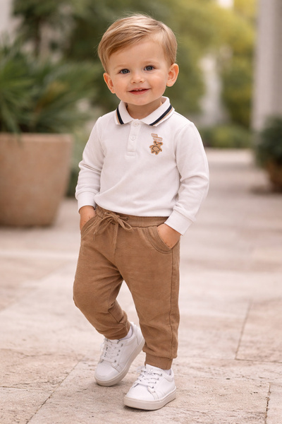 Stylein Baby Boy Polo Collar 2-Piece Set