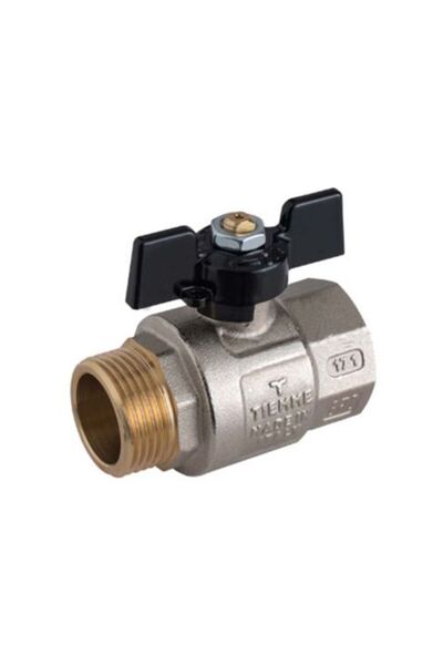 regata Robinet cu bilă Mistral F/F 1" cu mâner fluture negru (EAN 5940794030010)