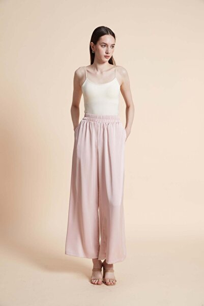 Yola Long plain wide trousers
