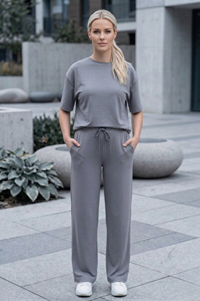 royal prime Women's Crew Neck Short Sleeve Modal Two-Piece Set