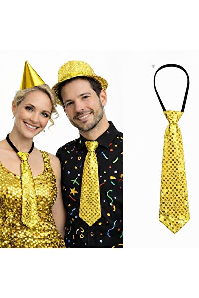 Skygo Gold Color Sequined Sparkling Party Tie 33 cm