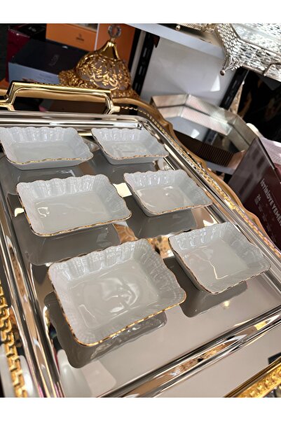 Lavin 6’lı Porselen Çerezlik/Sosluk Seti