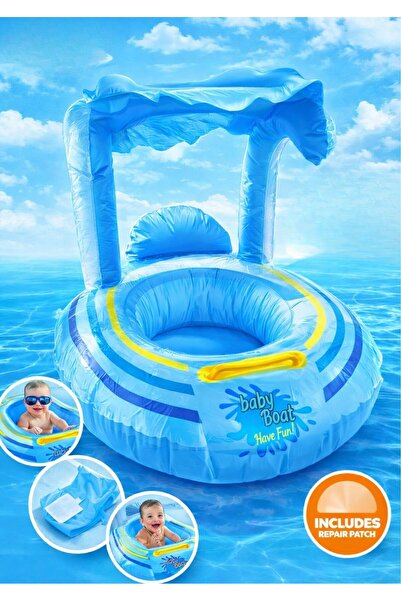 Heribom Gölgelikli Tenteli Çocuk Deniz Simiti Baby Float Bebek Deniz Simiti 0...