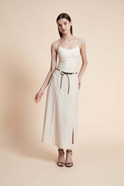 Yola Plain Midi Skirt With Side Slit