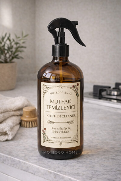 Mottogo زجاجة زجاجية كهرمانية اللون سعة 1000 مل، زجاجة تنظيف وصابون سوداء - 6...