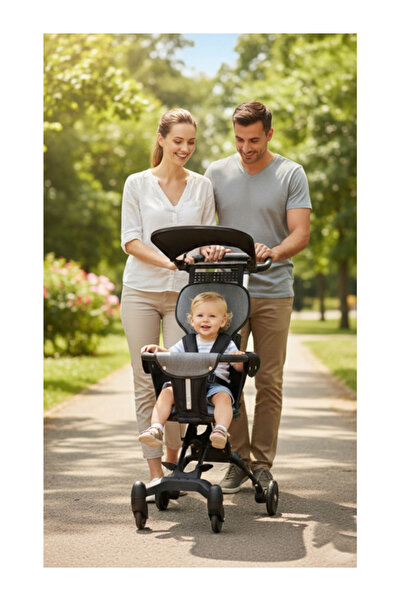 Little Nest Foldable Baby Stroller with Canopy – Lightweight Push Ride-On with 360° Wheels